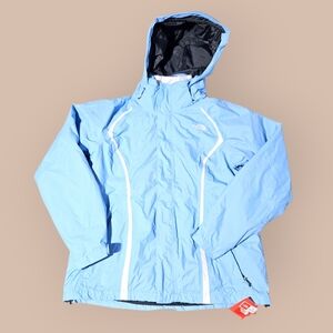 North Face Women's Triclimate 3 In 1 Jacket Blue Waterproof Ski Zip Size Large